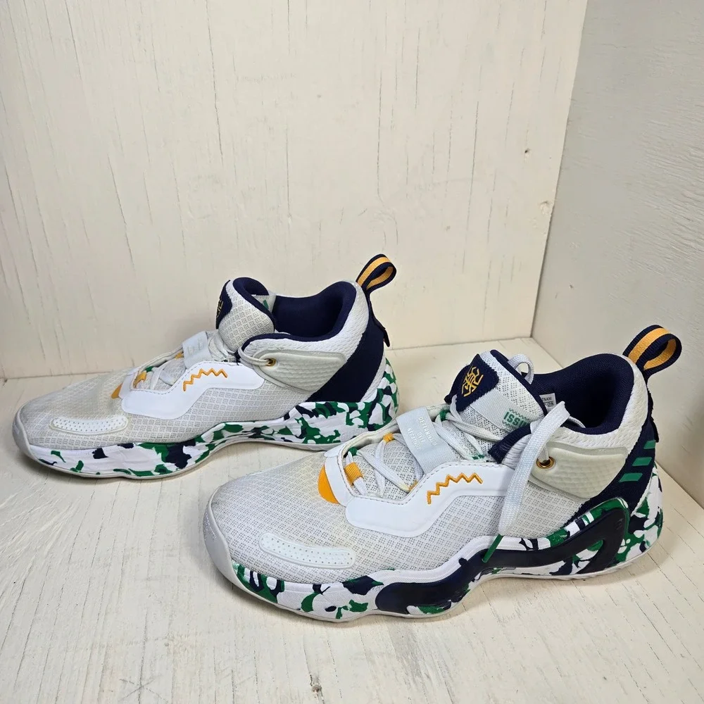 Adidas DON Issue 3 Utah Jazz White Navy Green Basketball Shoes H67722 Men Size 8